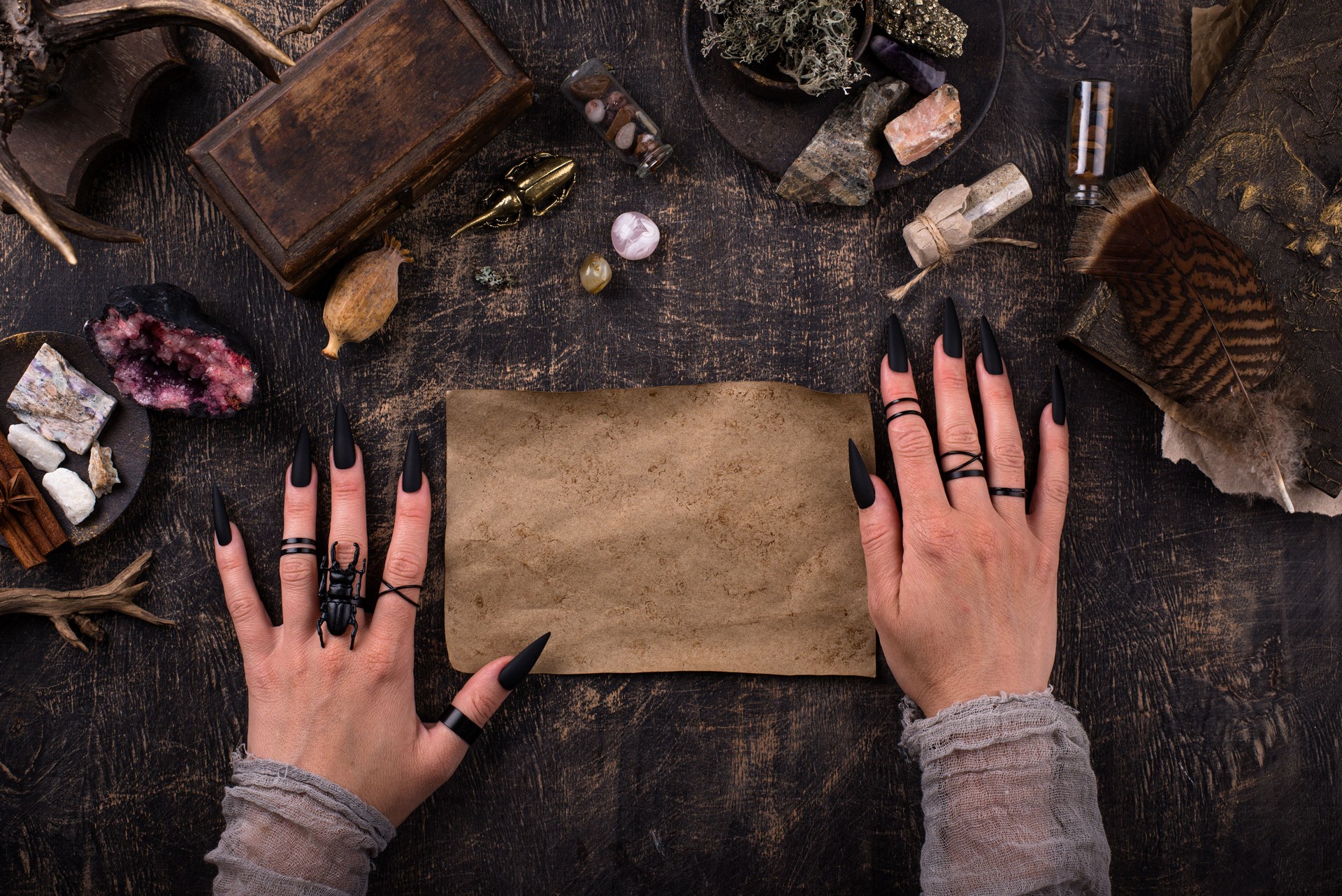 Esoteric magical background with runes.